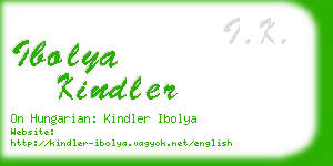 ibolya kindler business card